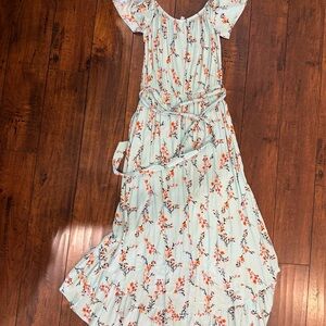 Floral Maxi Dress with Belt